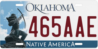 OK license plate 465AAE