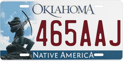 OK license plate 465AAJ