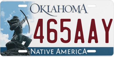 OK license plate 465AAY