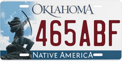 OK license plate 465ABF