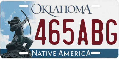 OK license plate 465ABG