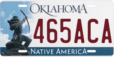 OK license plate 465ACA