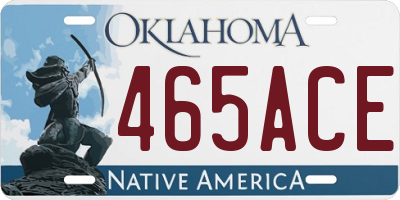 OK license plate 465ACE