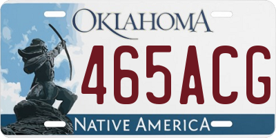 OK license plate 465ACG