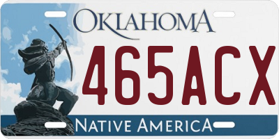 OK license plate 465ACX