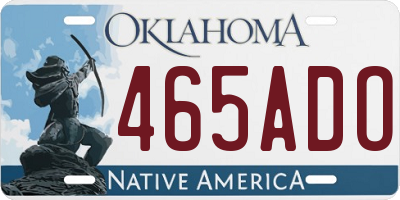 OK license plate 465ADO