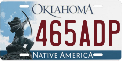 OK license plate 465ADP