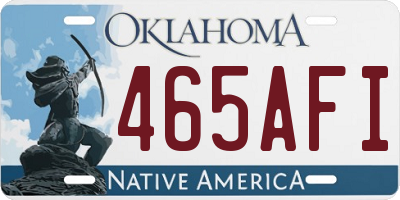 OK license plate 465AFI