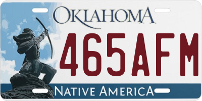 OK license plate 465AFM