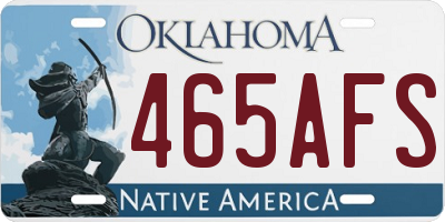 OK license plate 465AFS