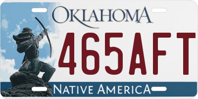 OK license plate 465AFT