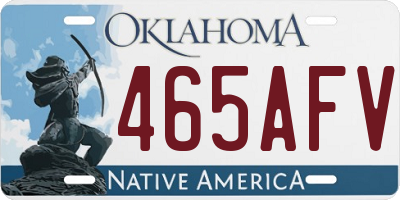 OK license plate 465AFV