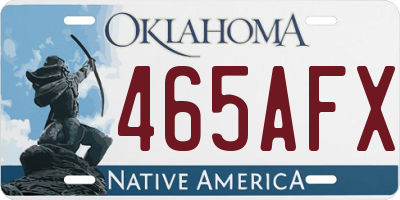 OK license plate 465AFX