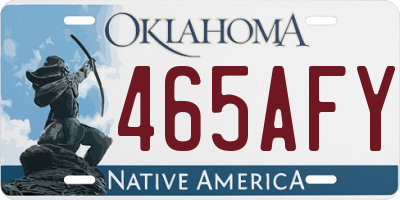 OK license plate 465AFY