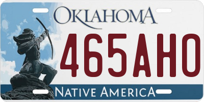 OK license plate 465AHO