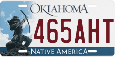 OK license plate 465AHT