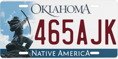 OK license plate 465AJK