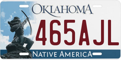 OK license plate 465AJL