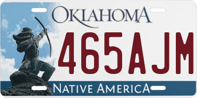 OK license plate 465AJM