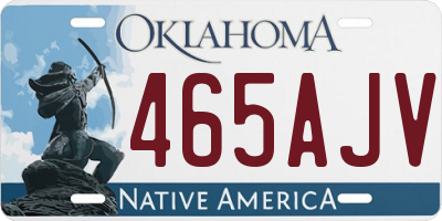 OK license plate 465AJV