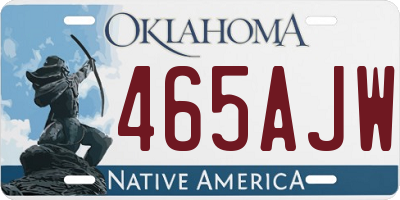OK license plate 465AJW