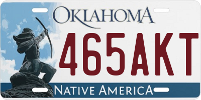 OK license plate 465AKT