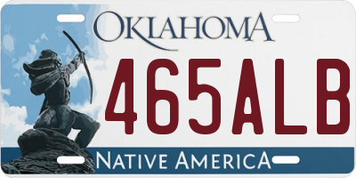 OK license plate 465ALB