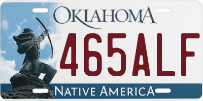 OK license plate 465ALF