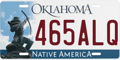 OK license plate 465ALQ