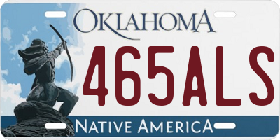 OK license plate 465ALS