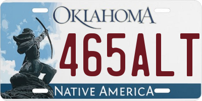 OK license plate 465ALT