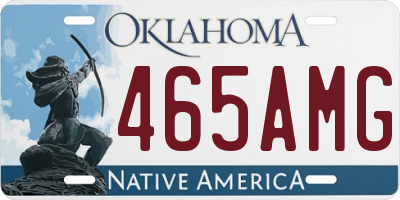 OK license plate 465AMG