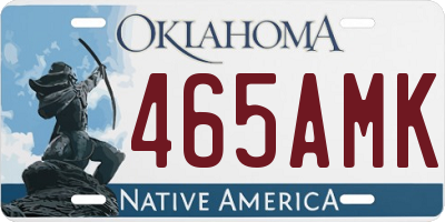 OK license plate 465AMK