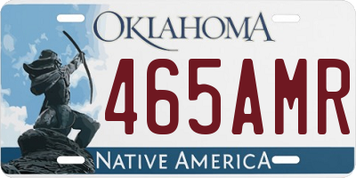 OK license plate 465AMR
