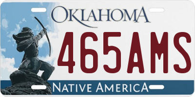OK license plate 465AMS