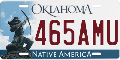 OK license plate 465AMU