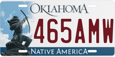 OK license plate 465AMW