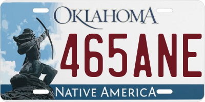 OK license plate 465ANE