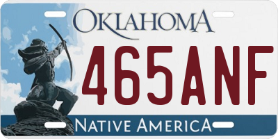OK license plate 465ANF