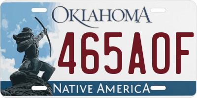 OK license plate 465AOF