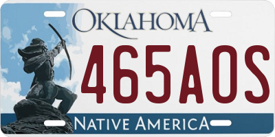 OK license plate 465AOS