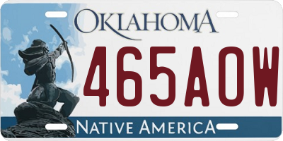OK license plate 465AOW