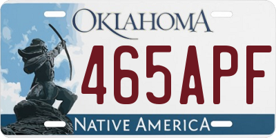 OK license plate 465APF