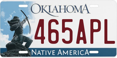 OK license plate 465APL