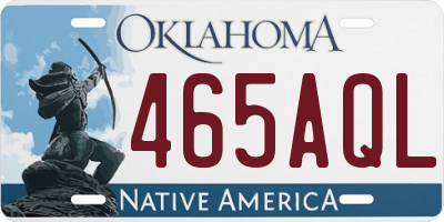 OK license plate 465AQL
