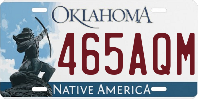 OK license plate 465AQM