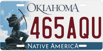 OK license plate 465AQU