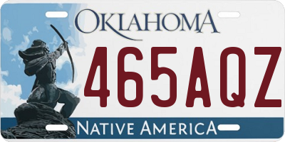 OK license plate 465AQZ