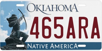 OK license plate 465ARA