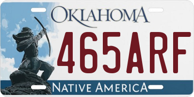 OK license plate 465ARF